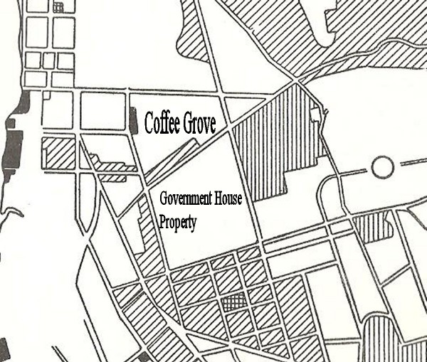 Map of northwest Rangoon. Coffee Grove marked by me.