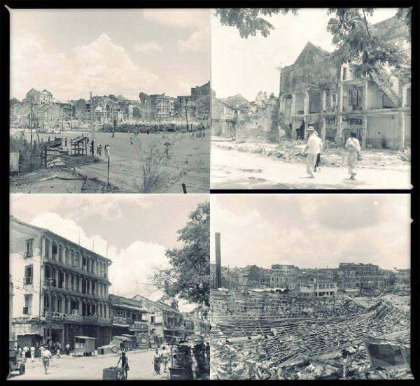 Rangoon in 1945, after bombing by the Allies and the Japanese